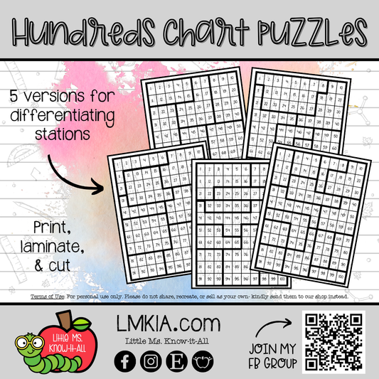 Hundreds Chart Puzzle Bundle