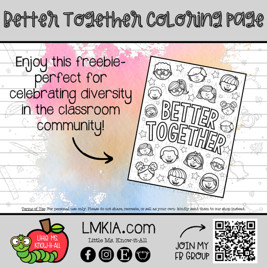 Better Together FREEBIE Printable Coloring Page