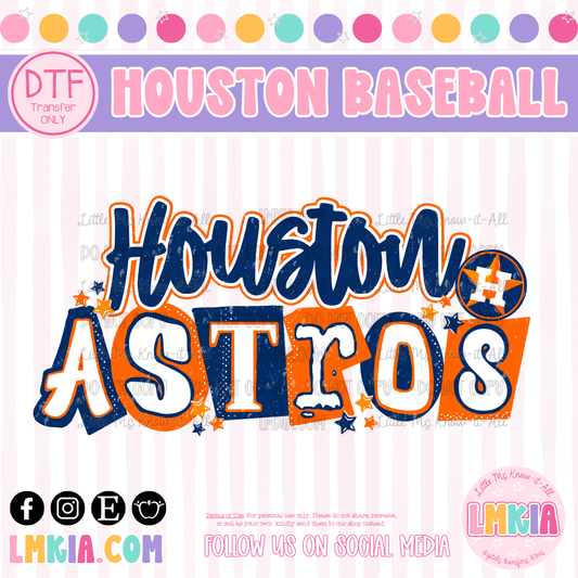 Houston Baseball DTF Transfer