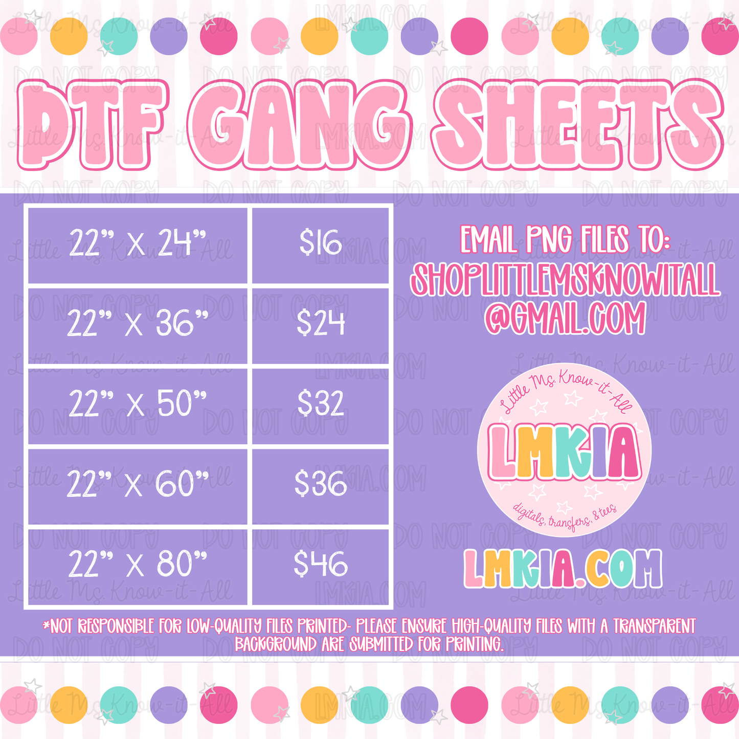Custom DTF Gang Sheet Transfers