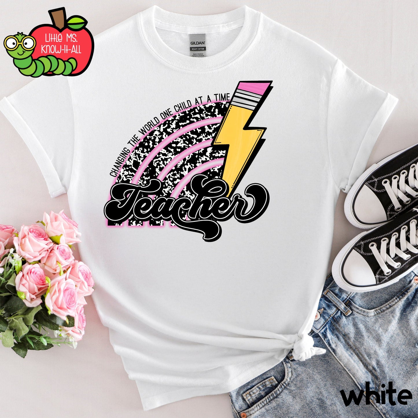 Composition Changing the World Pencil Teacher T-Shirt