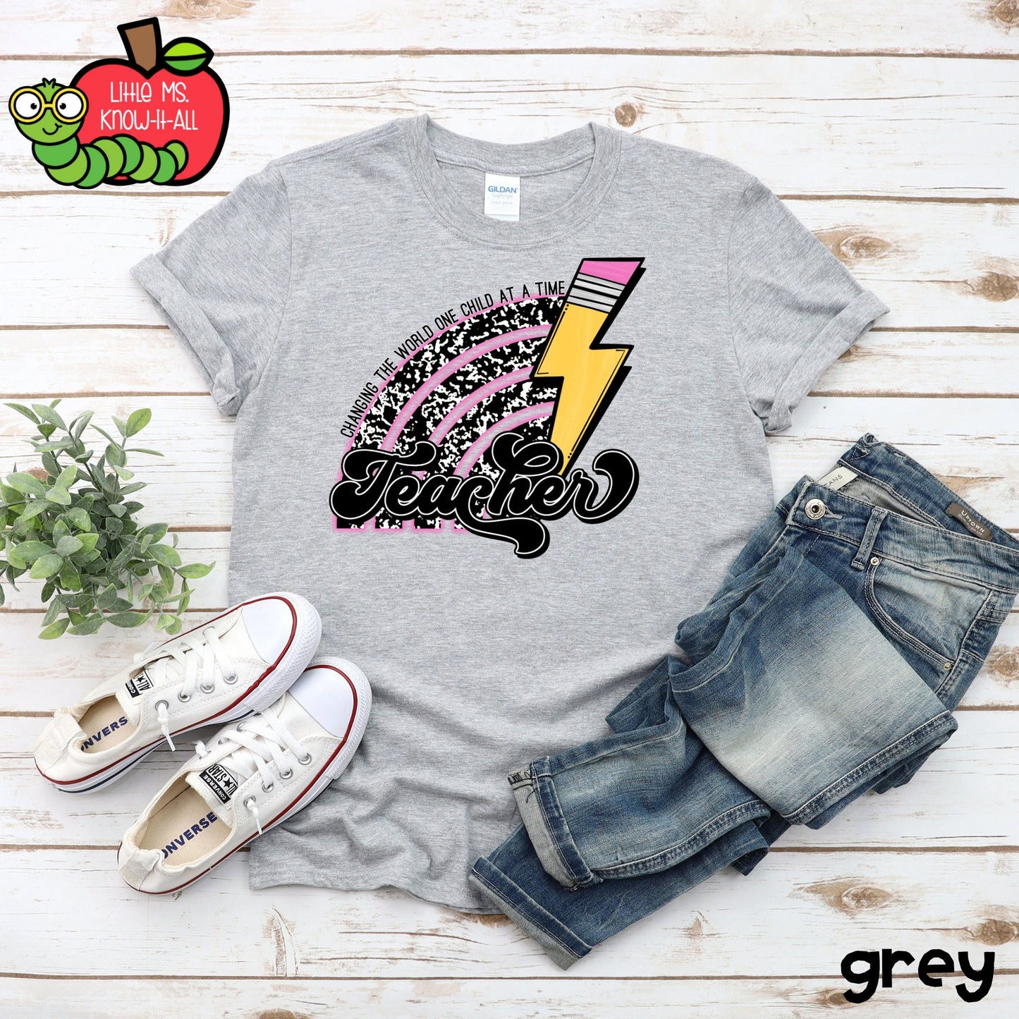 Composition Changing the World Pencil Teacher T-Shirt