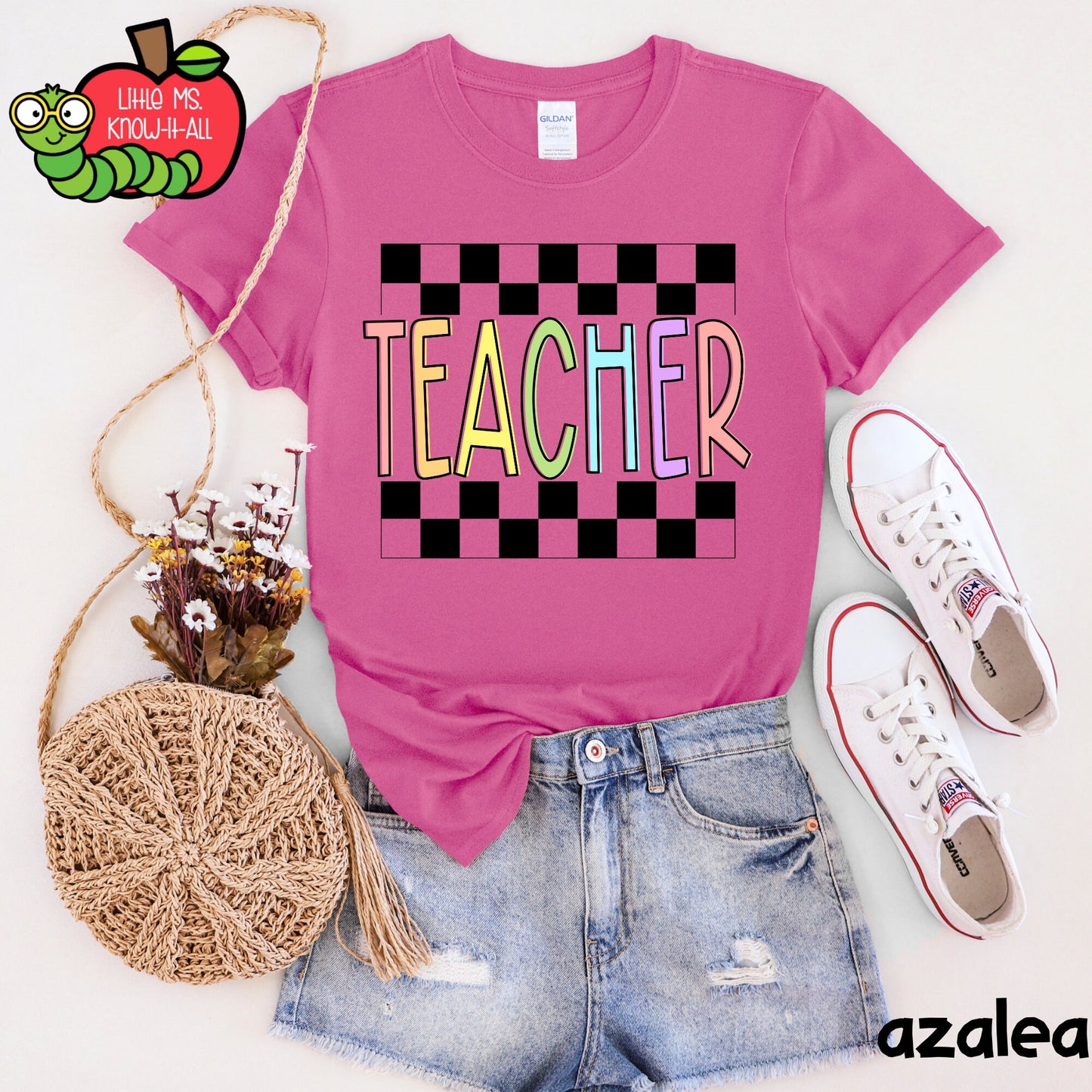 Checkered Teacher T-Shirt