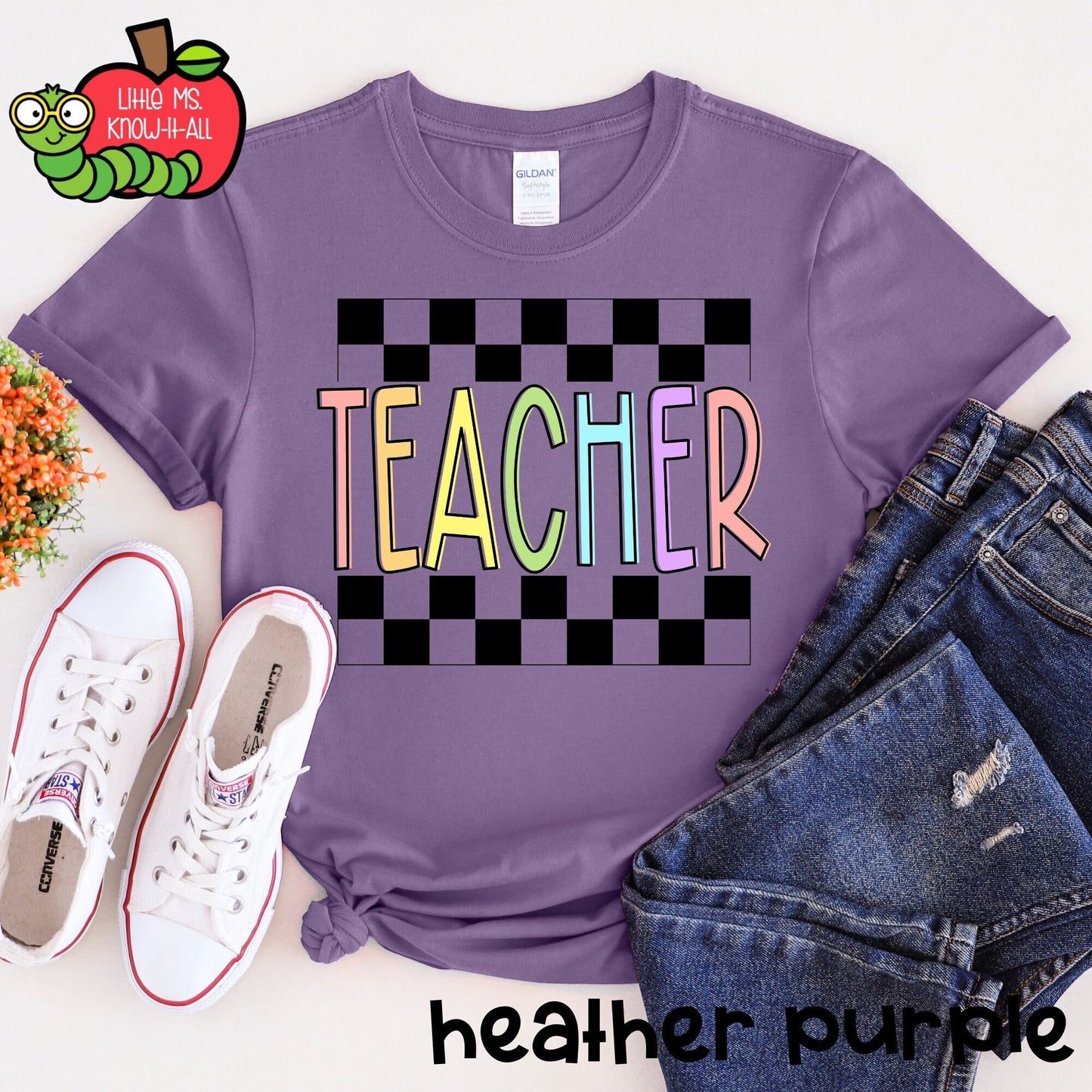 Checkered Teacher T-Shirt