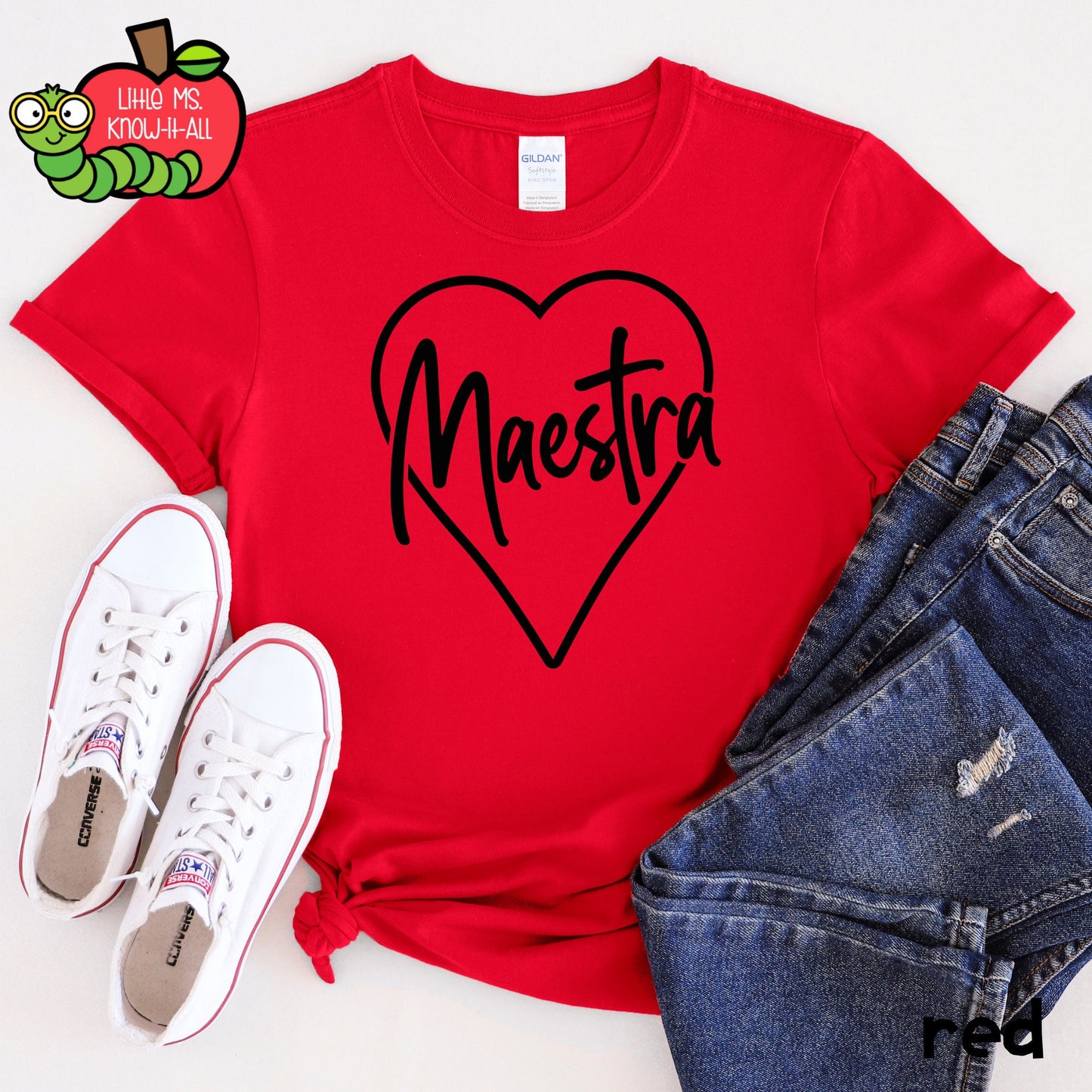 Heart Maestra Teacher T-Shirt