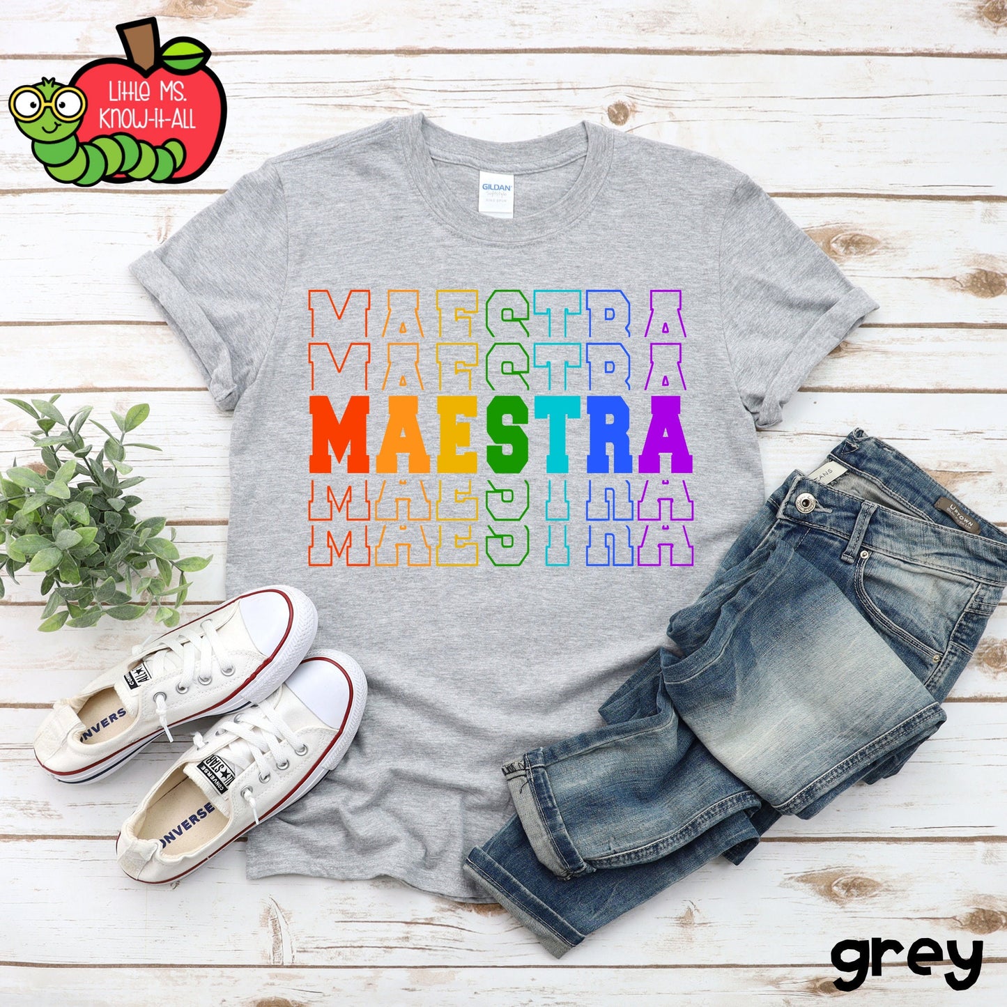 Rainbow Stacked Maestra T-Shirt