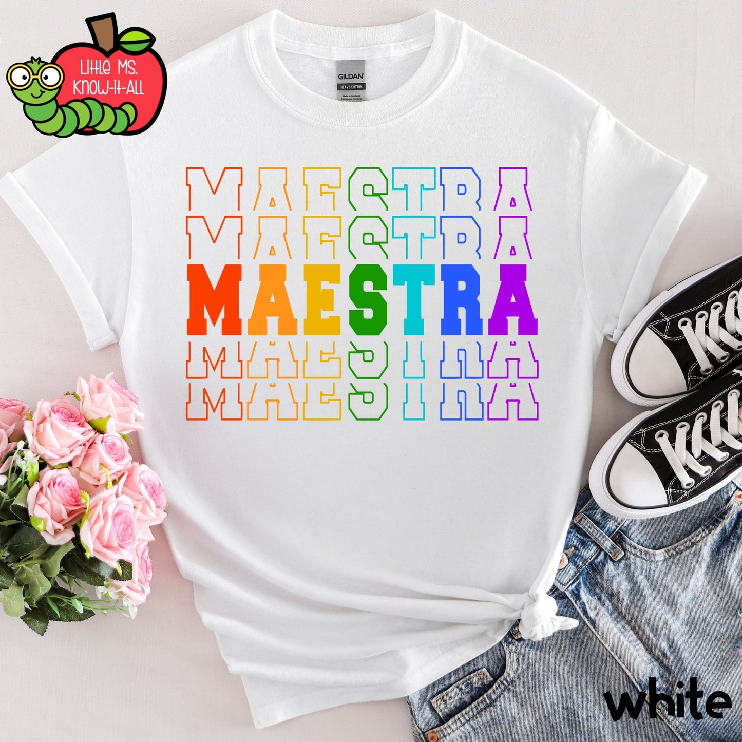 Rainbow Stacked Maestra T-Shirt