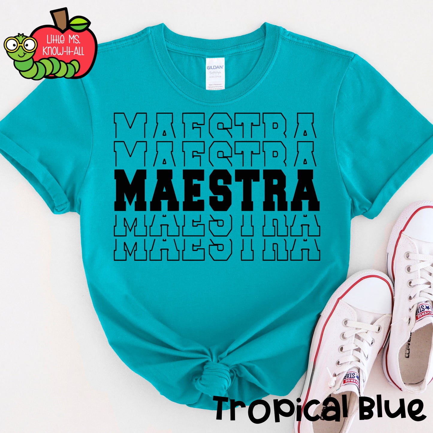 Black Stacked Maestra T-Shirt