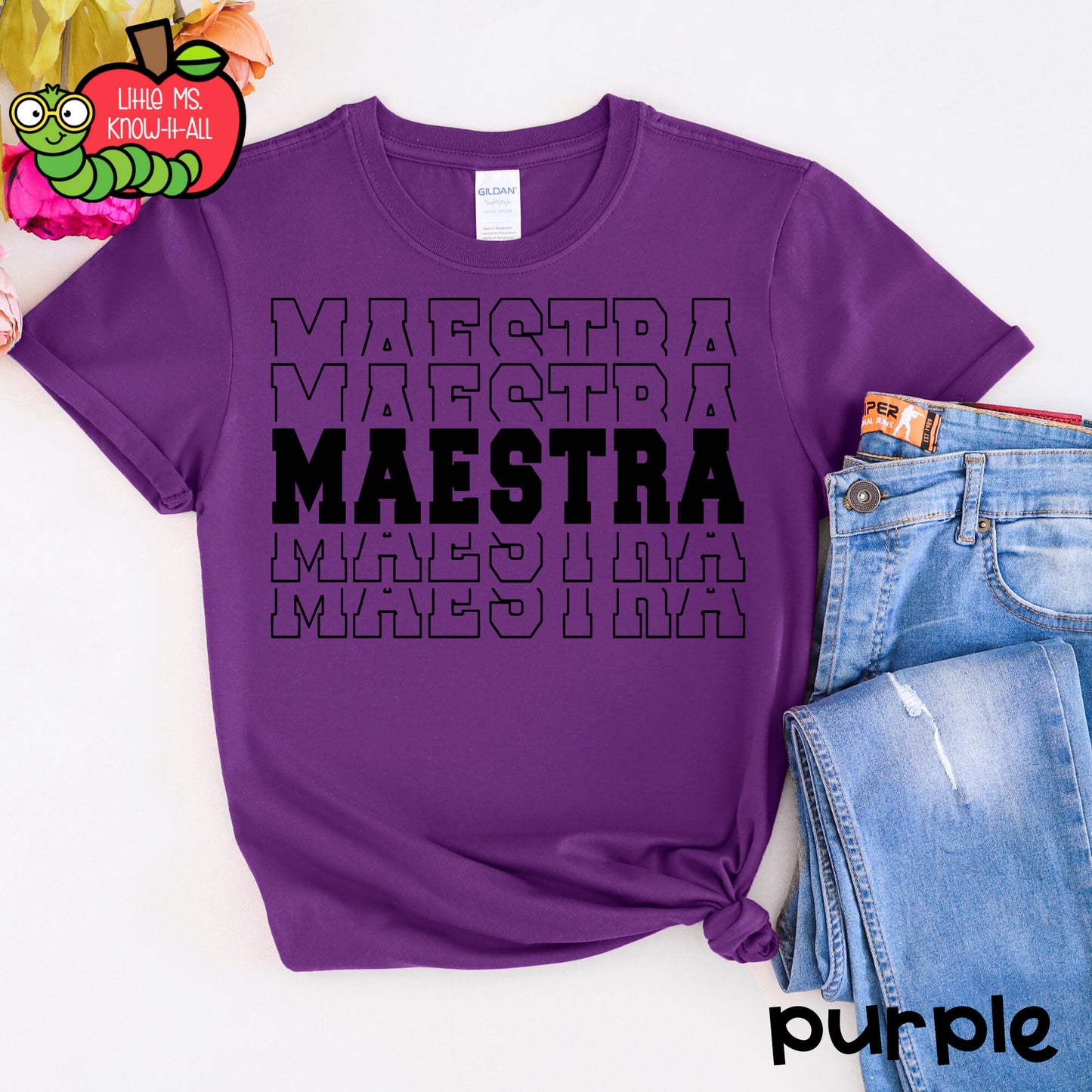 Black Stacked Maestra T-Shirt