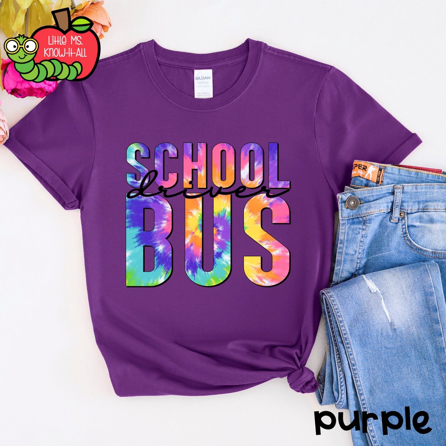 Tie-Dye School Bus Driver T-Shirt