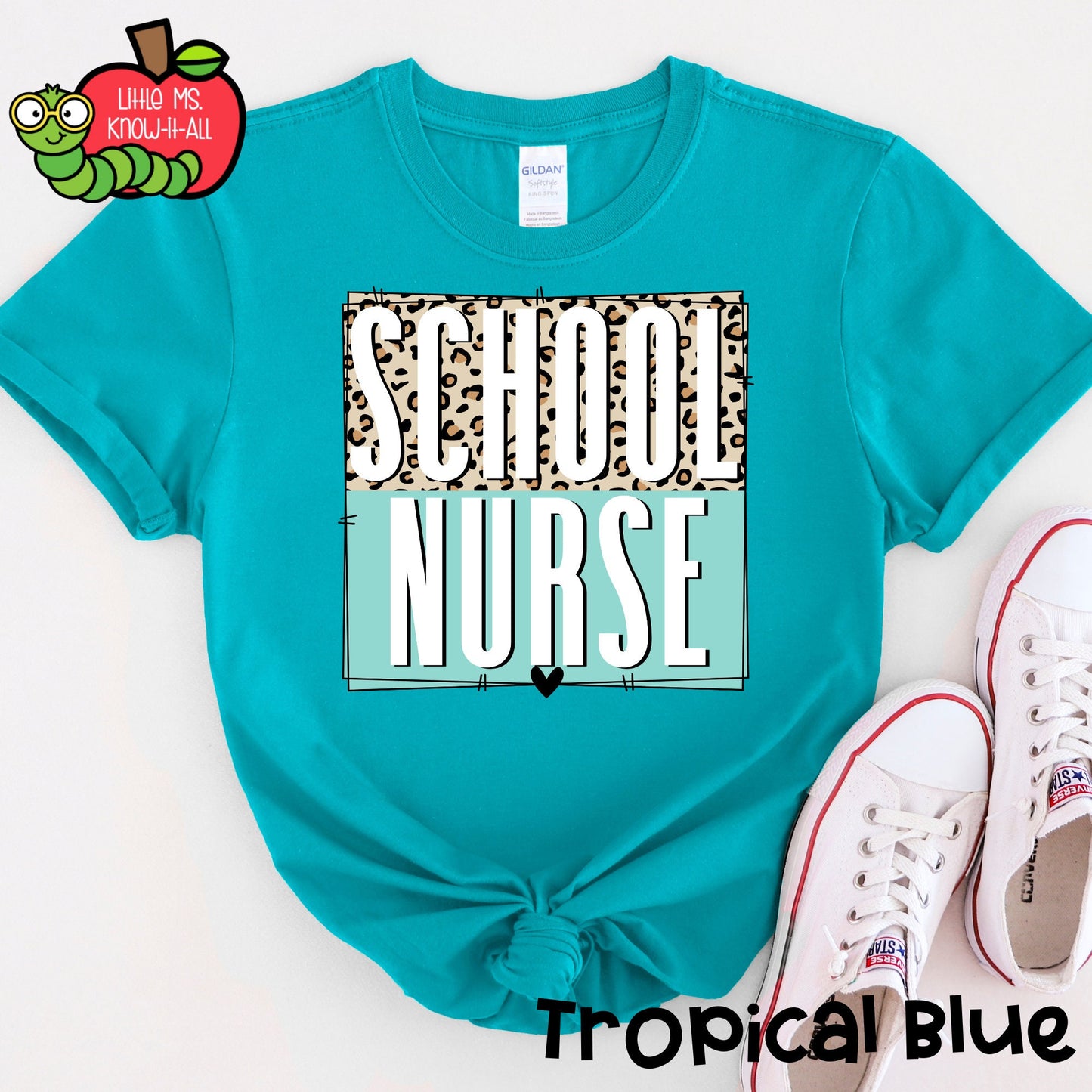 Leopard School Nurse T-Shirt