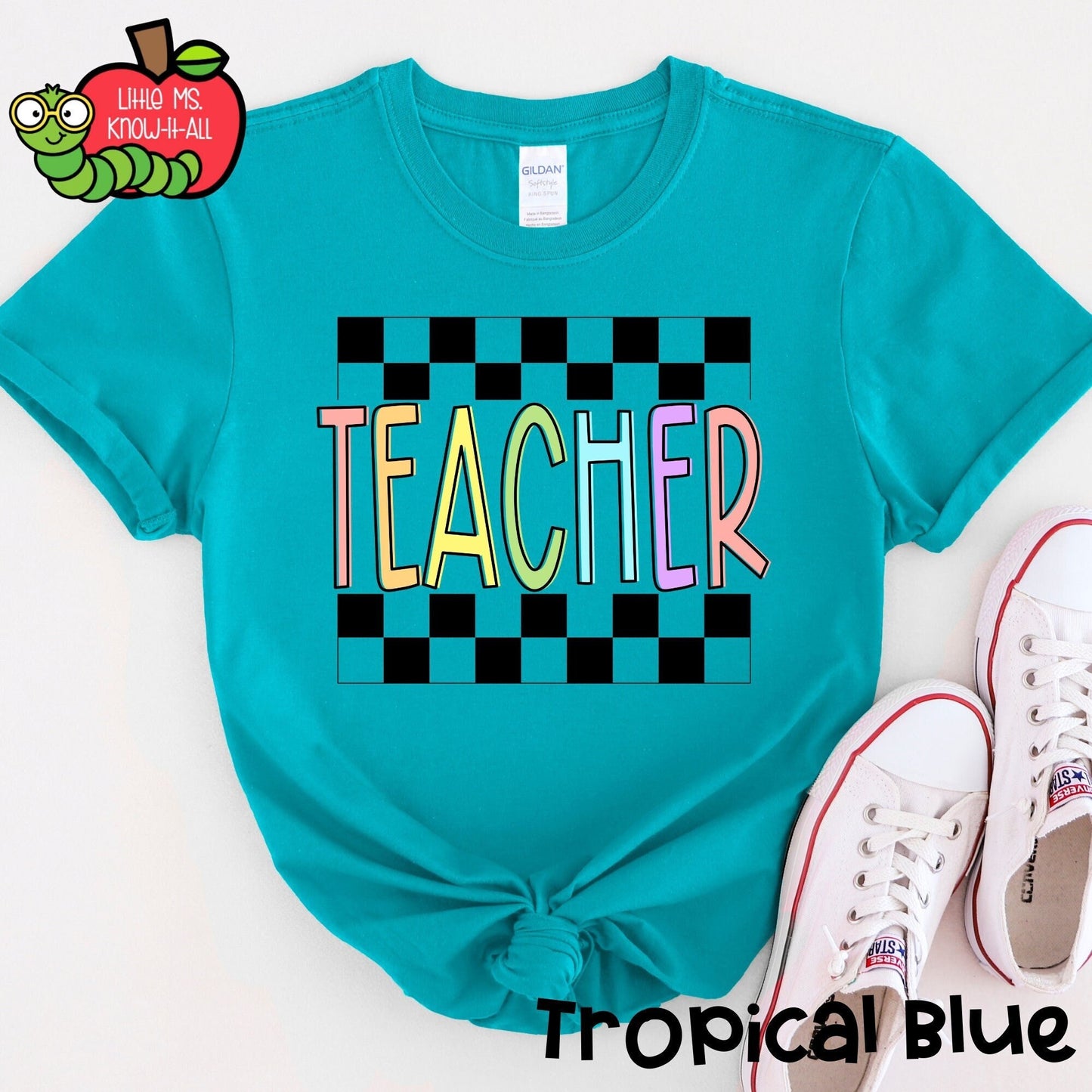 Checkered Teacher T-Shirt