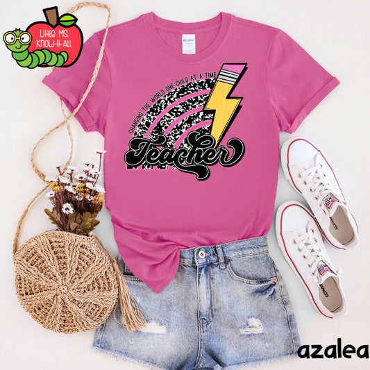 Composition Changing the World Pencil Teacher T-Shirt