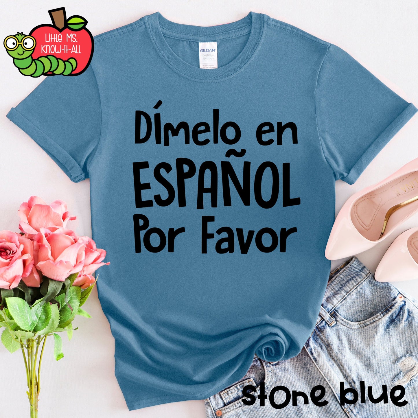 Dimelo en Espanol Bilingual Teacher T-Shirt