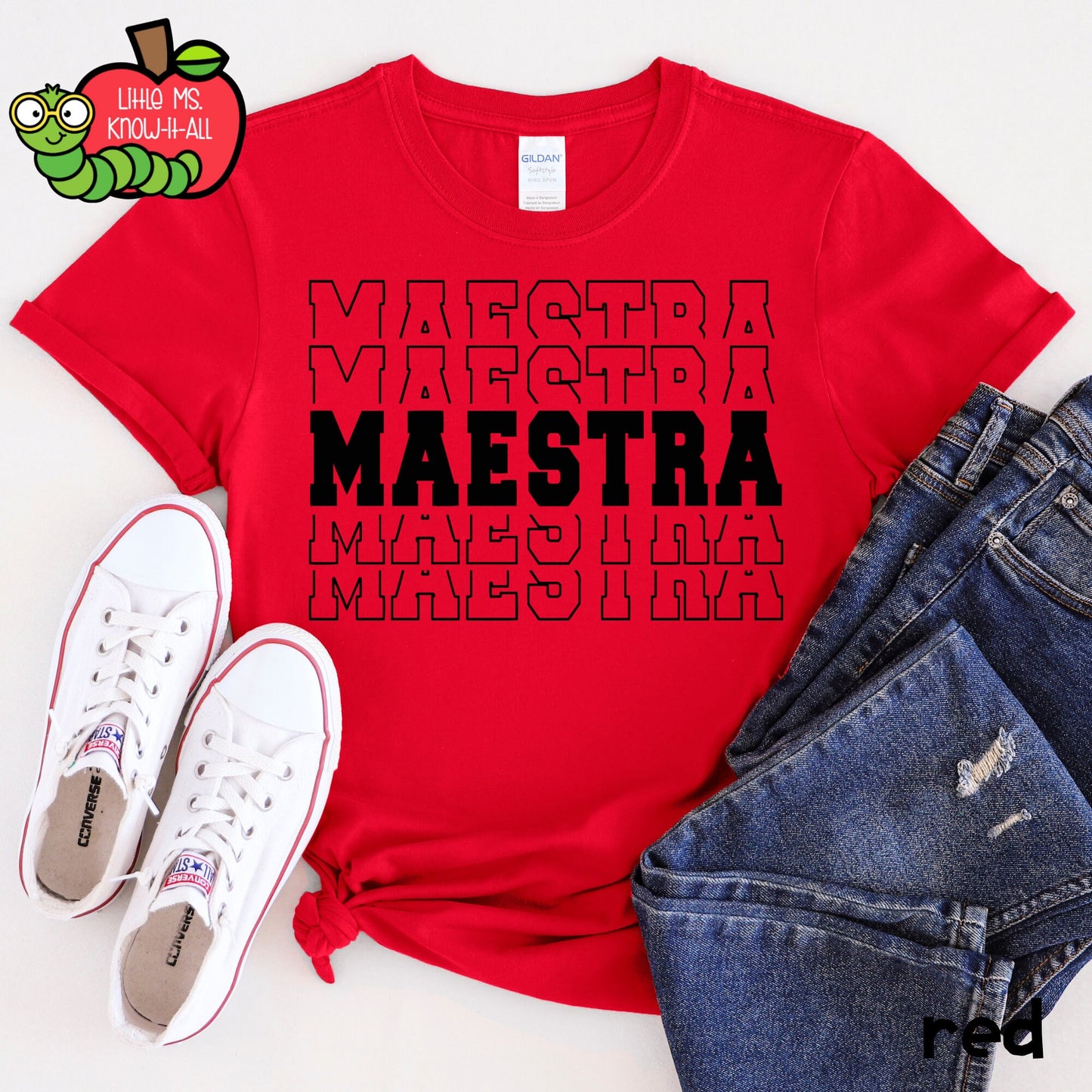 Black Stacked Maestra T-Shirt