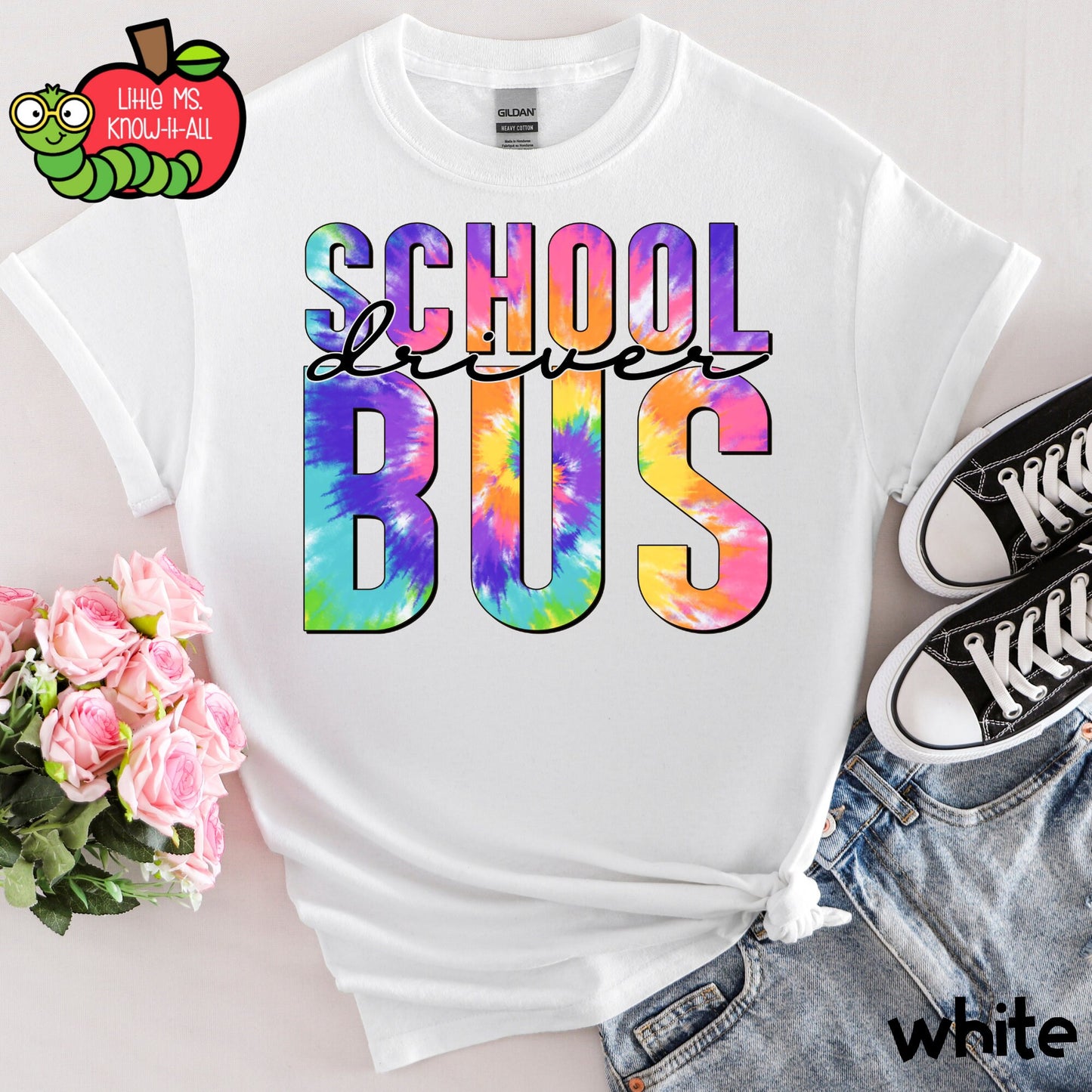 Tie-Dye School Bus Driver T-Shirt