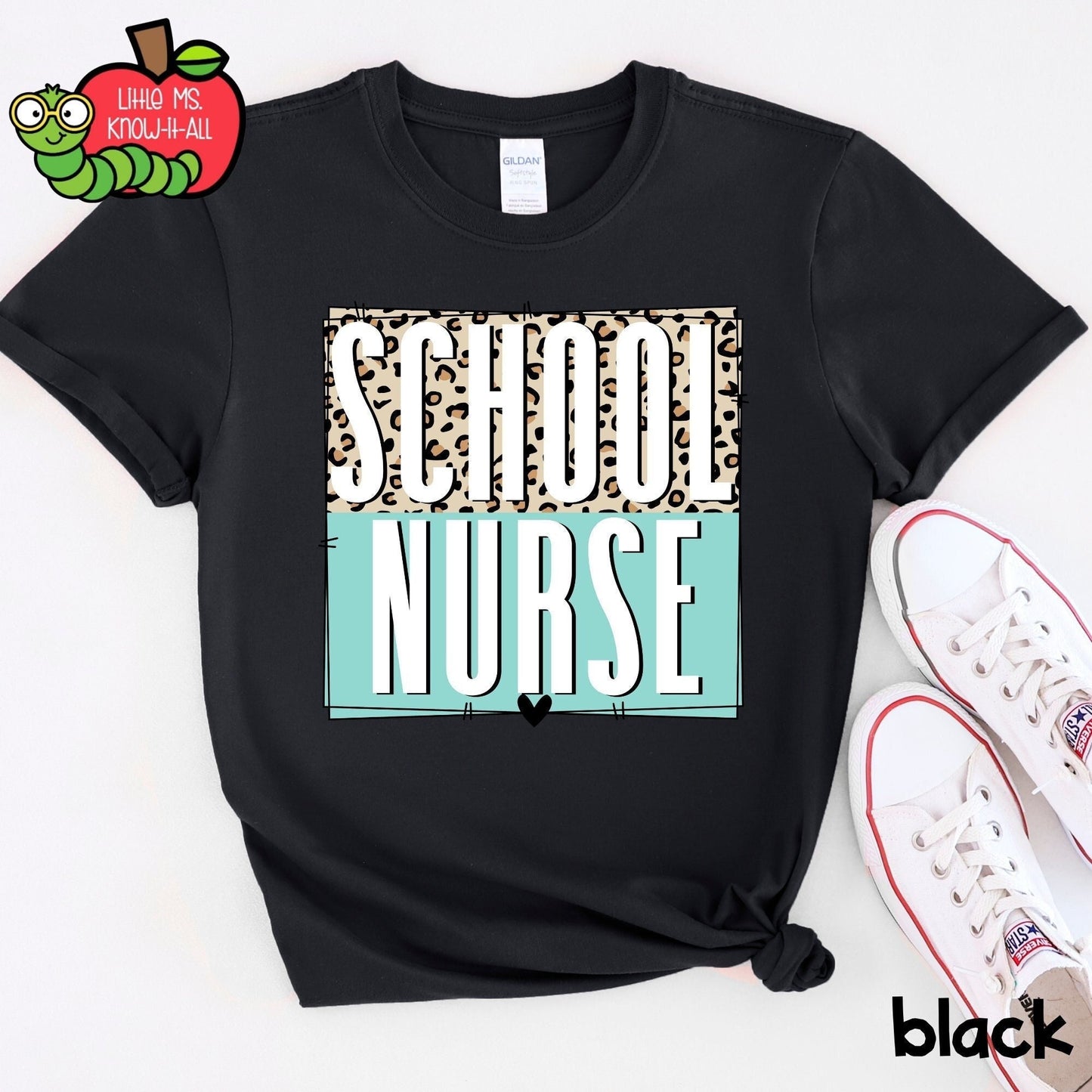Leopard School Nurse T-Shirt