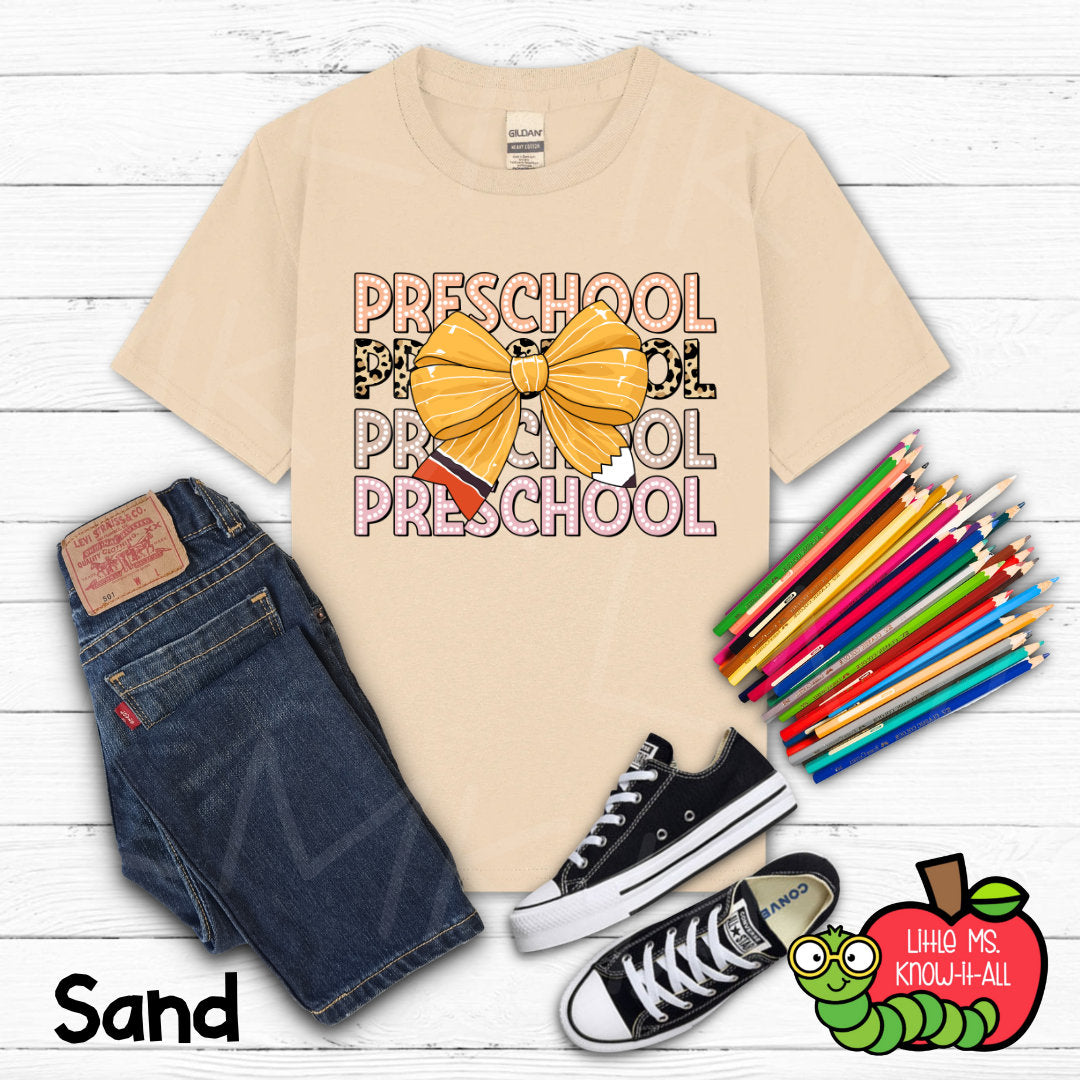 Coquette Pastel Pencil Bow Grade Level Youth T-Shirt