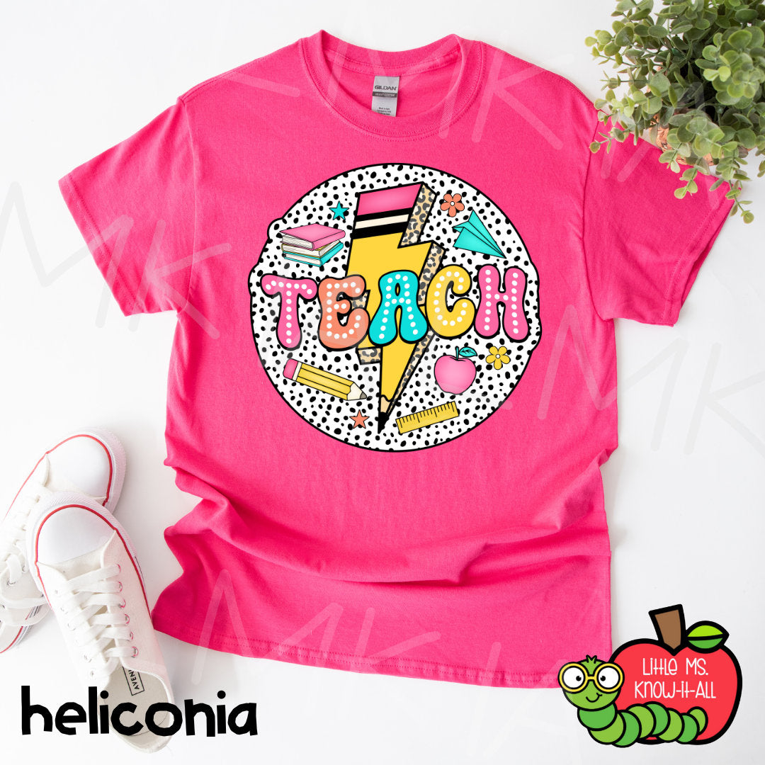 Dalmatian Teach Lightning Pencil Bolt Bright T-Shirt