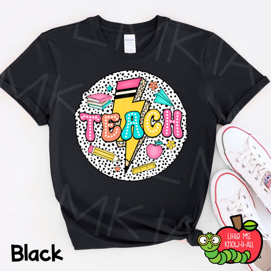 Dalmatian Teach Lightning Pencil Bolt Bright T-Shirt