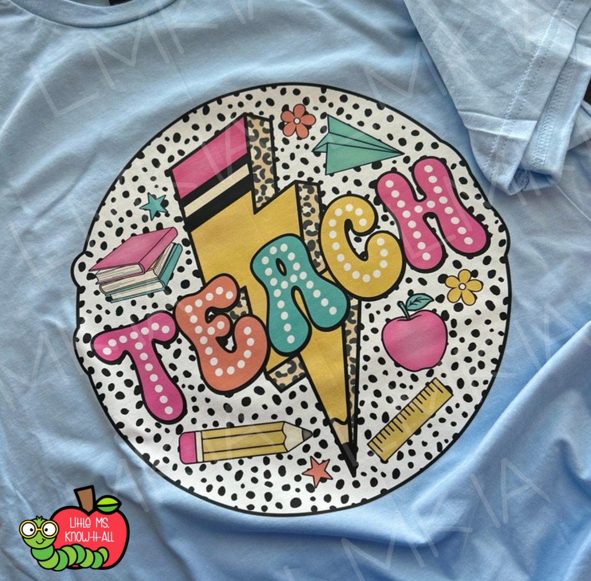 Dalmatian Teach Lightning Pencil Bolt Bright T-Shirt